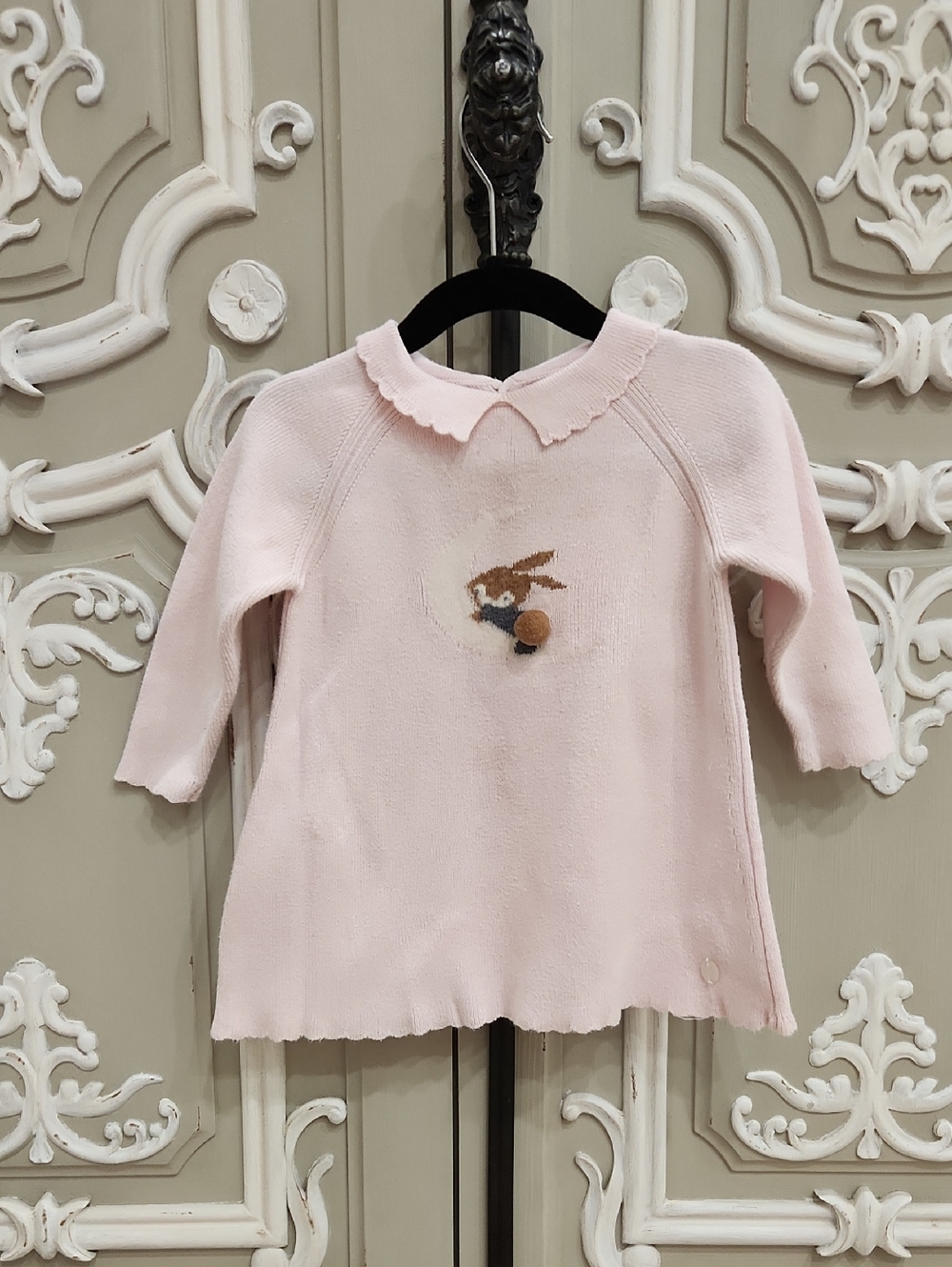 Pili Carrera Baby Girls Pale Pink Long-Sleeve Knit Dress 🐰 Size 12 Months